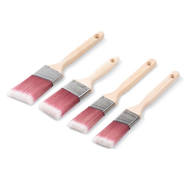 Paint Brushes for Walls-4 Pack，Small Paint Brush，Brushes for Painting，for Wall, Furniture, Trim,2 Each 1.5" Angle, 2" Angle, 2" Flat