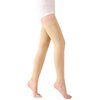 TOFLY® Medical Thigh High Compression Stockings Footless for Women & Men, Opaque Support Hose, 20-30mmHg Graduated Compression Socks with Silicone Band for Varicose Veins, Edema, DVT, 1 Pair Beige L