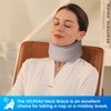 Velpeau Neck Brace for Neck Pain and Strong Support, Soft Cervical Collar for Sleeping Upright, Snoozing - Stabilizes & Relieves Pressure in Spine for Women & Men (Grey, M: 13.5-16.5" / 3.5" Depth)