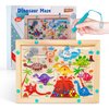 Montessori STEM Dinosaur Magnetic Wooden Puzzle Maze – Educational Learning Toy for Kids, Fine Motor Skills Development, Hand-Eye Coordination, Problem Solving, Ages 3+