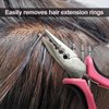 Quacc Hair Extension Pliers 3-Hole Mini Hair Extension Tool for Micro and Nano Ring Hair Extensions (Pink)