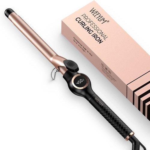 Curling Iron 3/4 Inch Barrel, Long Barrel Curling Wand for Hair, Ceramic Tourmaline Hair Curling Iron Double Voltage(100-240V)