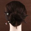 Pokinge 5pcs Small Flower Wooden Hairpin Classic Chinese Hanfu Hair Sticks Elegant Hair Clasp Vintage Headdress Women Hair Sticks Vintage Disk Hair Hairpins