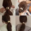 BASEMMAHER 4Pcs Metal Ponytail Hair Gold Cuff Elastic Hair Bands Hair Ties Accessories Pony Tail Gothic Punk Elastic Hair Rope Ponytail Holder Cuffs for Women Girls