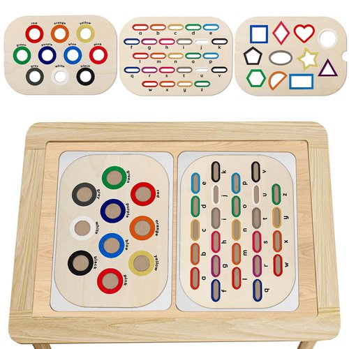 Ovveroche Sensory Table Inserts,Children's Sensory Tray Tabletop Board Game Wooden Flat Board Parent-Child Interactive Early Education Toys