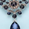 Rumtock Dark Blue Rhinestones Elegant Silver Brooch for Women Girls Spark Jewelry Prom Dancing Ball
