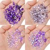 AUREHEN 15000PCs 2-6MM Purple Series Resin Flat Back Rhinestones, Round Non Hotfix Jelly & Silver Bottom Resin Rhinestones Nail Gems Stones with Tweezer & Picker Pen for Nail Art Tumblers & DIY Crafts