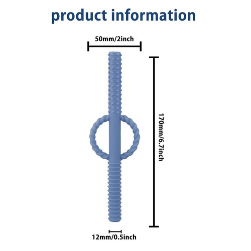 INTATIKOO Hollow Teether Tube-Teething Toy for Babies Over 0-18 Months for Baby-Soft Silicone Infant Teether Straw BPA Free Safe Toddler Sensory Chewing Stick Long Molar Chew Toy