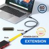 NFHK Yellow USB4 Extension Cable Slim Flat Male to Female 40Gbps with 100W Charging and 8K@60Hz