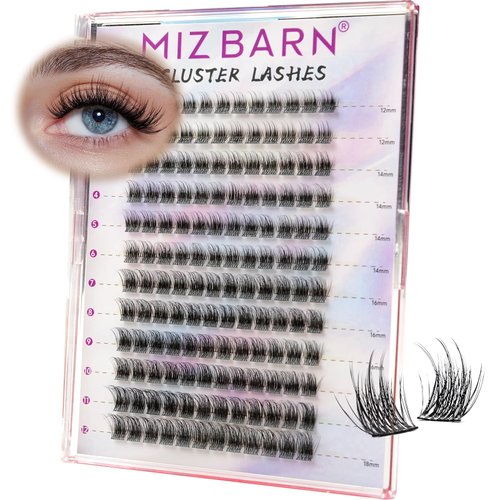 MIZ BARN Lash Clusters 144pcs Lash Extension D Curl Eyelash Clusters, 12-18mm individual Lashes F...