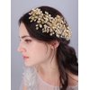 JWICOS Bride Wedding Hair Comb Silver Crystal Headpieces Bridal Hair Clip Side Comb Wedding Hair Accessories for Women and Girls (Gold)