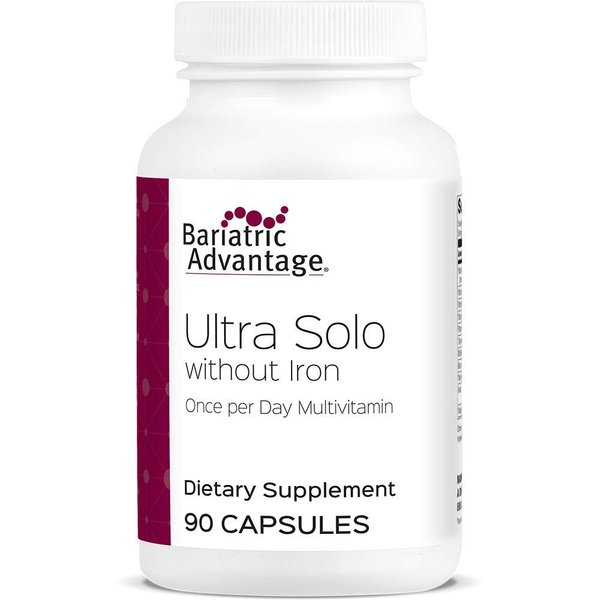 Bariatric Advantage Ultra Solo Without Iron Daily Multivitamin for Gastric Bypass Surgery and Sleeve Gastrectomy Patients, Includes Vitamin B12, C, D, K, Thiamin and Copper - 90 Count