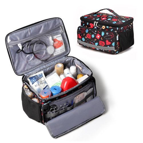 Medicine Bag Travel Medication Organizer Pill Bottle Med Bag Storage Medication Bags for Prescription Bottle Drug Bag Zip Men First Aid Bag Empty Home Family Rx Traveling Diabetes Bags Portable