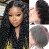 ZHENLISI 13x4 Deep Wave Lace Front Wigs Human Hair Long Deep Curly Hd Wet and Wavy Glueless Pre Plucked with Baby Hair Wigs for Black Women(22 Inch)