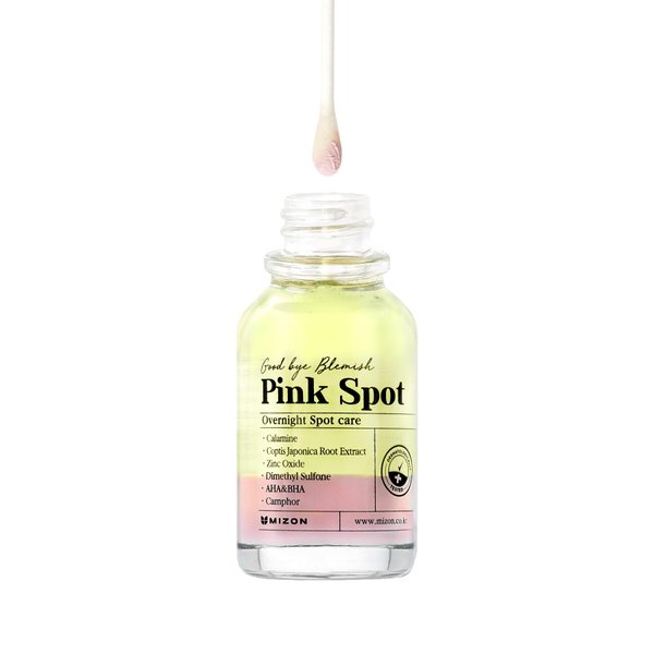 MIZON Pink Spot,Overnight spot Care, Night Pimple Care, Product with Calamine, AHA, BHA, Acne Treatment, Breakout Treatment, spot Treatment - (19ml/0.65 fl oz).