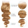 4X4 Honey Blonde Closure Pre Plucked Closure Hd Transparent Lace Free Part Lace Front Closure With Baby Hair Brazilian Virgin Hair Body Wave Lace Closure 14 Inch Next Day Delivery 27# Closure