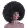 PWEOUKE 16 Inch Afro Wigs for Black Women Natural Black 70's Afro Curly Wigs Synthetic Soft Natural Looking Full Wigs for Unisex