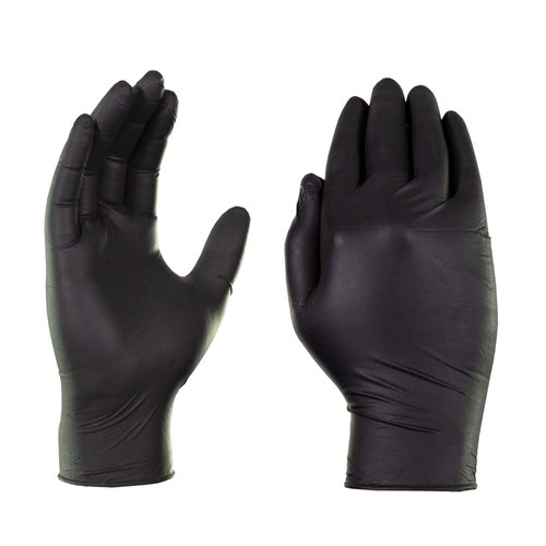 X3 Black Nitrile Disposable Industrial Gloves 3 Mil, Latex/Powder-Free, Food-Safe, Non-Sterile, Textured, Medium, Box of 100