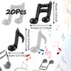 ZHENGYE 20PCS Music Balloons 16 Inch Music Themed Party Supplies Music Note Balloon Foil Aluminum Balloon Baby Shower Music Party Wedding Birthday Party Celebrations Decoration (Black)
