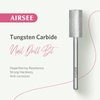 AIRSEE Tungsten Carbide Acrylic Nail Drill Bit Efile Electric File Machine Head Tip for Manicure Polishing Art Remove Gel 3/32" 2 Way Professional Tech Flat Top Cylinder Barrel Medium-M