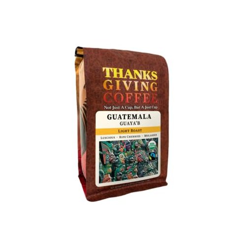 Thanksgiving Coffee "Guatemala Guaya'b Light Roast" Light Roasted Fair Trade Organic Shade Grown Whole Bean Coffee - 12 Ounce Bag