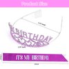 BAHABY It's My Birthday Sash & Rhinestone Birthday Tiara Set Birthday Sash and Crowns for Women Happy Birthday Decorationss- Purple