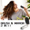 3 Pcs Folding Travel Hair Brush Foldable Mini Compact Hair Brush with Mirror For Women Collapsable Travel Size Massage Comb Travel Brushes For Hair Small Hairbrush Mini Brush For Purse Trip Gym Cream