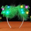 Catery St Patrick's Day Headband Led Cat Ears Headbands Feather Shamrock Hairband Irish Green Shamrock Party Hair Accessories for Women and Girls