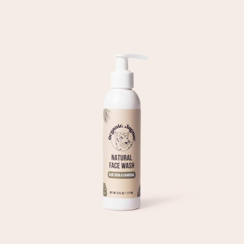 Organic Jaguar Aloe Vera and Charcoal Face Wash for Skin Care, Makeup Remover, Hydrating Facial Cleanser with Hyaluronic Acid, Pore Cleaner, Cleansing Skincare for Oily to All Skin Types, 6 fl oz