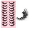 SOOWISH Cat Eye False Eyelashes, Wispy Volume Lashes, Fluffy Natural Look Fake Lashes for Daily or Party Makeup - 10 Pairs