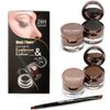 UCANBE 4 in 1 Black Brown Eyeliner Gel and Eyebrow Powder Makup Set Professional Water-proof Long Lasting Eye Liner Brow Kit with Double Ended Brush