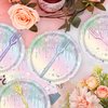 96PCS Happy Birthday Party Supplies Iridescent Glitter Diamond Theme Party Decorations Set Include Paper Plates, Napkins, Forks Disposable Tableware for Women, Girls Birthday Party, Serves 24 Guests