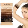 SuPoo 20 Pcs Bracelet Hair Ties Boho Hair Elastics Blonde Hair Rubber Bands Natural Braided Nylon Hair Ties for Thick Hair or Thin Hair Ponytail Holders Brown Hair Ties No Damage Hair Accessories