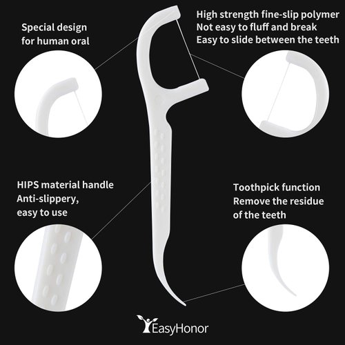 Dental Floss Picks, 5 Travel Floss Cases 300 Counts Dental Flossers,Floss Sticks,Tooth Floss,Dental Sticks,Dental Picks Disposable,Teeth Flossers Picks,Gift 1 Mini Toothpick Box.