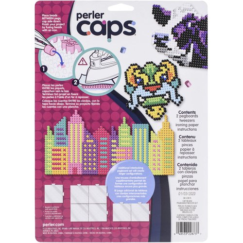 Perler Pegboard and Tweezer Set, 5pcs, Caps Bead