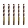 Hss Drill Bits 5/16 in. Jobber Twist Parabolic Flute Golden/Black 3-Flat Shank Drill Steel Metal-5Pcs