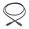 Tripp Lite USB C Cable w/ 5A Rating 20V (100W) 10 Gbps M/M USB 3.1 Gen 2 USB Type C USB-C USB Type-C 3ft 3' (U420-003-G2-5A), Black