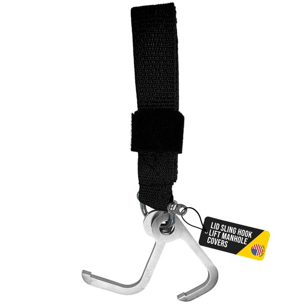 T&T Tools Lid Sling Hook - Lift Manhole Covers & Storm Drain Cover, Versatile Lifting Hooks, Rigid Steel Tool Hook for Moving (Short & Long)