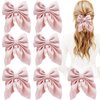 PQKZLDP 8pcs Pink Solid Hair Bow Clips Alligator Ponytail Clips Duckbill Barrettes Hair Accessories for Women-Girls-Toddlers Kids (PQ221)