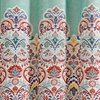Lush Decor Boho Chic Shower Curtain, 72" x 72", Seafoam & Red