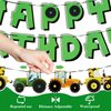 SUNBEAUTY Green Tractor Happy Birthday Banner Set with Tractor Garland Banner for Tractor Farm Themed Birthday Party Supplies Decorations | Pre-Strung