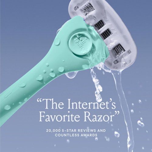 Billie Razors for Women Shave Kit – Razor + 4 x 5-Blade Razor Refills + Magnetic Holder – Minty