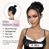 Foaoit Messy Bun Black Hair Extensions for Women Ponytail Synthetic Hair Bun Extension Curly Wavy Black Hair Pieces for Updos Short Hair Accessories (Black)