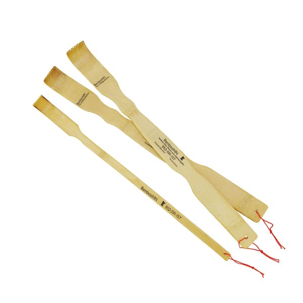 BambooMN 2 Pieces 17 Inch Bamboo Backscratchers Plus Free Travel Size Back Scratcher