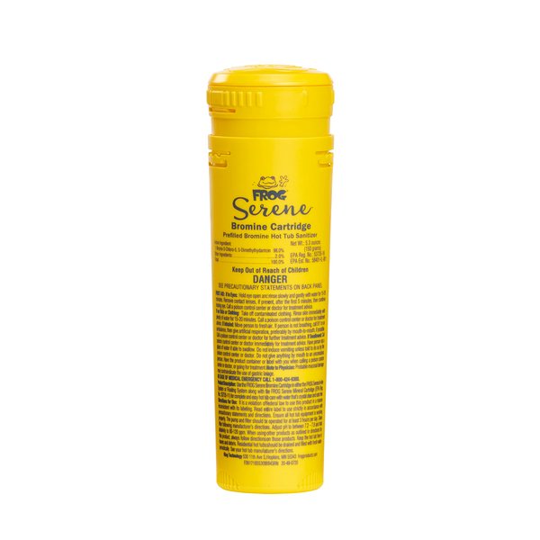 FROG Serene Bromine Replacement Cartridge for Hot Tubs for use only with FROG Serene in-Line and Floating Sanitizing Systems for Spas up to 600 gallons, Quick and Easy Hot Tub Sanitizer – 150 Grams