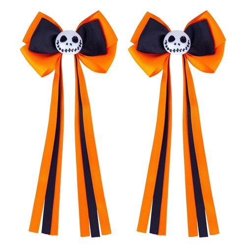 Halloween Hair Bows for Women &amp; Girls, Beleki Spooky Face Ghost Hair Clips Grosgrain Hair Bow wit...