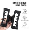 MAORULU 4pcs 3.5" Rectangle Hair Clips for Women Girls, Hair Clip Square Hair Jaw Clips, Hair Clamps Strong Hold for Thin & Thick Hair (White, Black, Khaki, Tortoise)