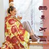 Bcareself Pizza Blanket Adult Kdis Size Double Sided Funny Realistic Food Personalized Throw Blanket Novelty Gift for Everyone 300 GSM Soft Flannel 60 inches Red