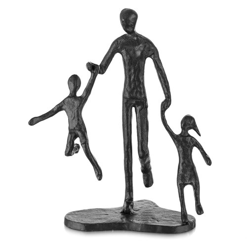 Sziqiqi Dad Birthday Gifts for Father - Dad Daughter Son Iron Statue Father Childs Love Sculpture Decoration for Fathers Day Wedding Christmas Figurine Memorial Gifts for New Dad Stepdad Son Husband