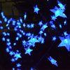 Abkshine Solar Powered Blue Star String Lights, 55ft Total Length, 4.9 Inch Distance Between LED Bulbs, Waterproof, Auto On/Off
